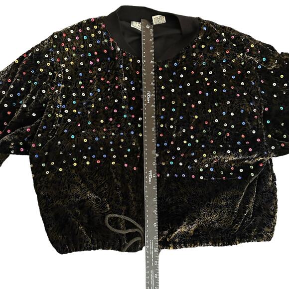 💥Speed limit MPH Burnout Velvet Sequins Vintage party jacket size Medium - Picture 7 of 10